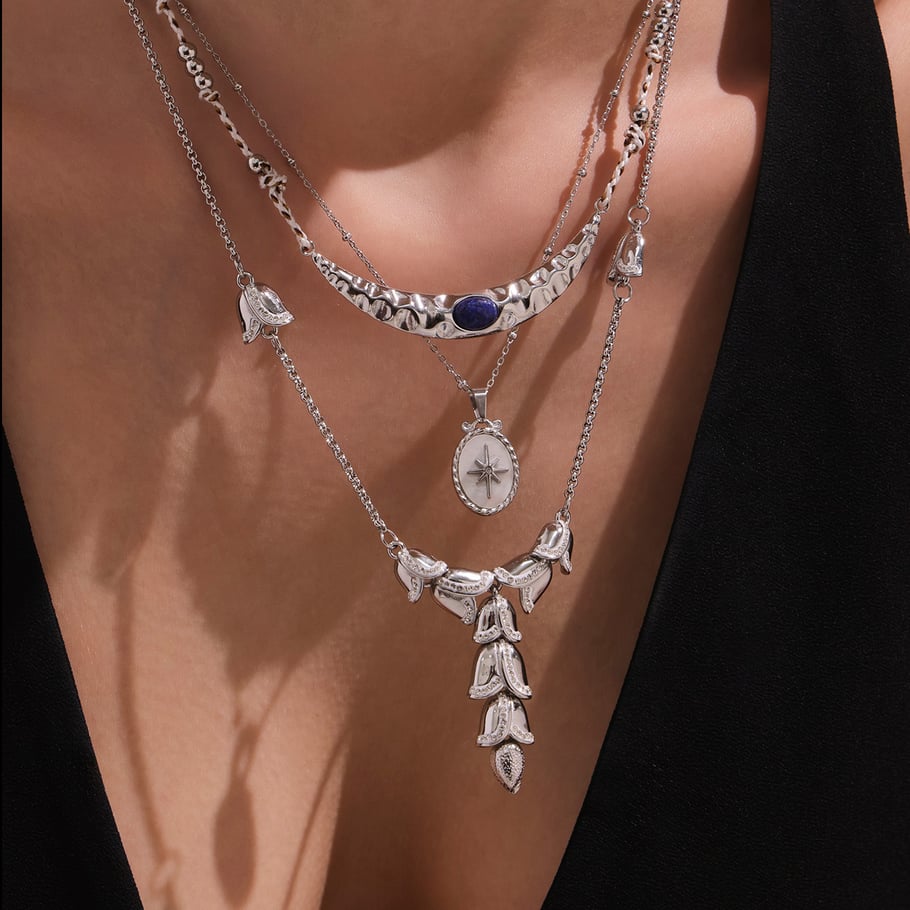1 Piece Chic Stainless Steel Gold Color Natural Stone Women's Pendant Necklaces Picture5