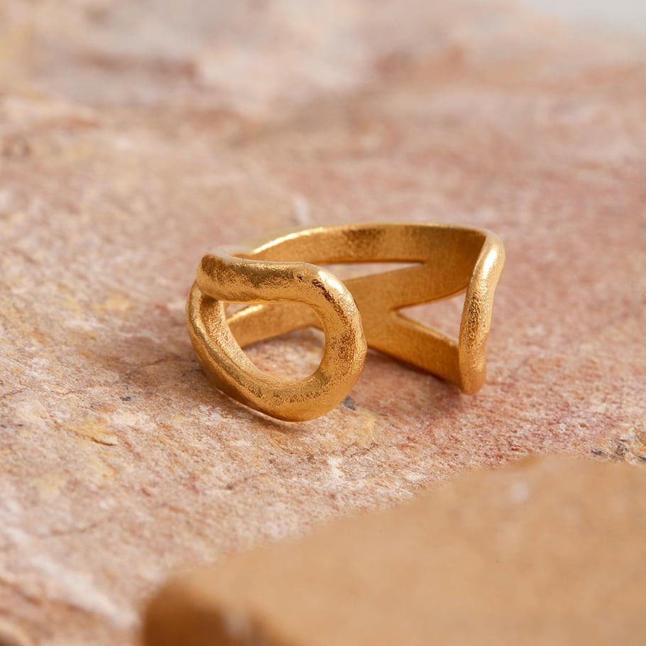 Bague minimaliste moderne en acier inoxydable couleur or, 1 pièce Image8