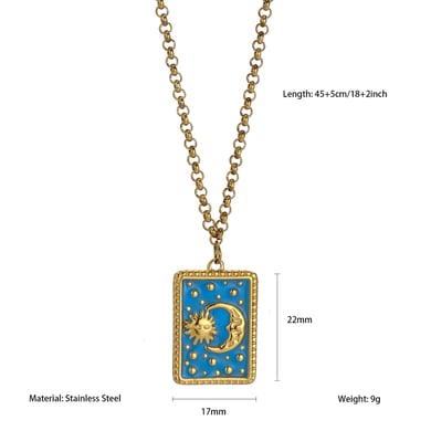 1 Piece Classic Tarot Stainless Steel Gold Color Women's Pendant Necklaces h5 