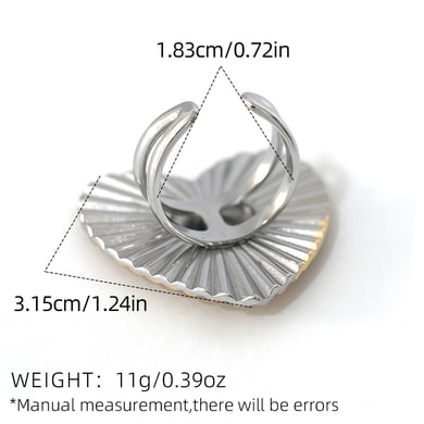 1 Piece Romantic  Simple Heart Stainless Steel  Statement Rings h5 Picture2