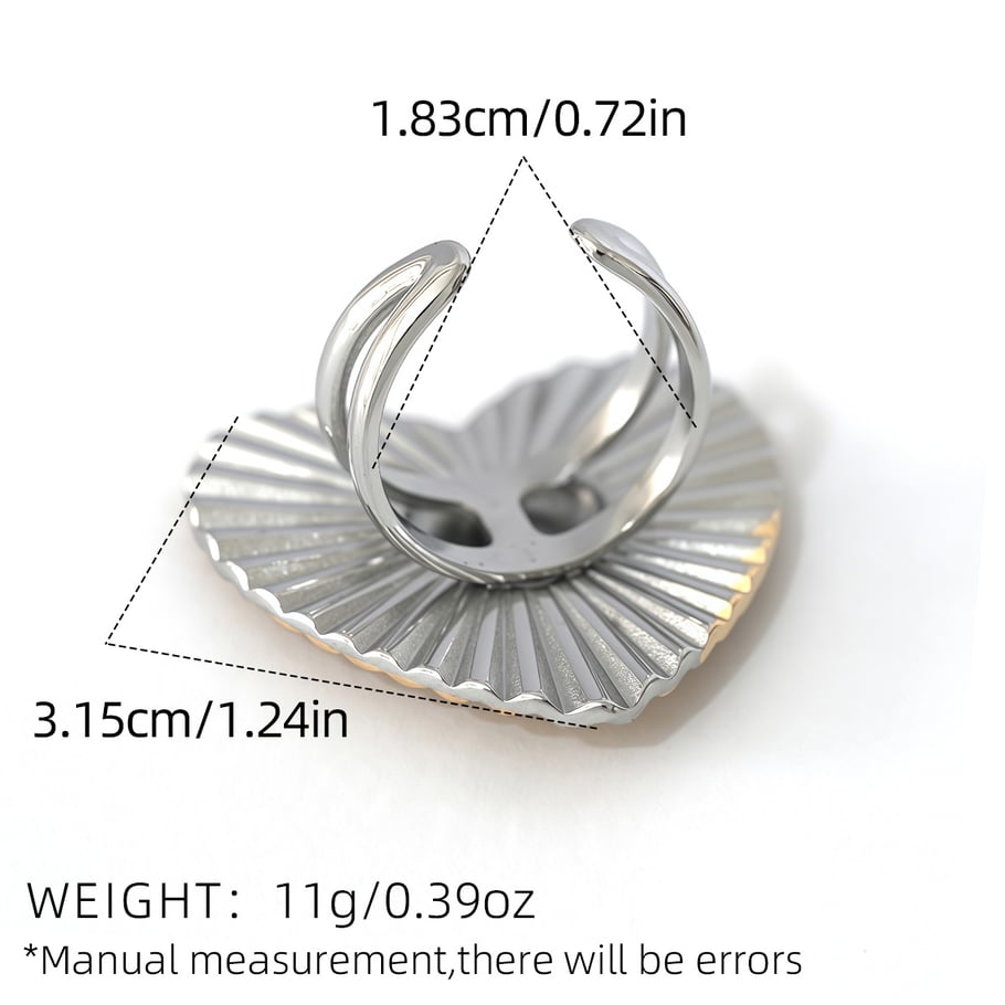 1 Piece Romantic  Simple Heart Stainless Steel  Statement Rings Picture2