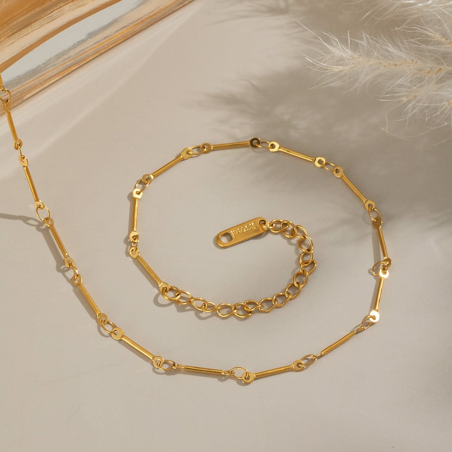 Set di collane in acciaio inossidabile color oro Immagine4