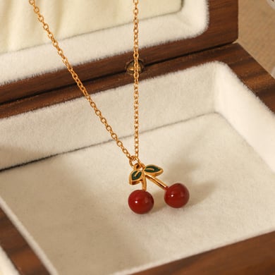 1 Pair Simple Series Daily Plant Stainless Steel  Women's Pendant Necklaces h5 Picture4