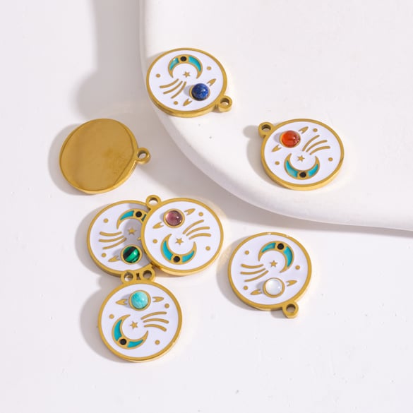 Simple Classic Sun/Moon Stainless Steel DIY Pendant