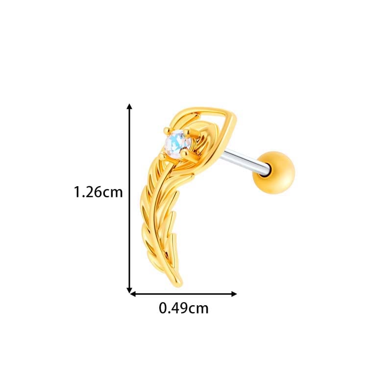 1 Piece Designable Unicorn Copper Gold Color Zircon Women's Piercing Earrings Picture2