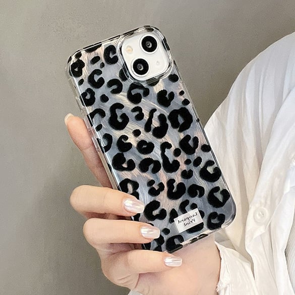 1 Pair TPU Fashionable and Versatile Leopard Print Phone Case