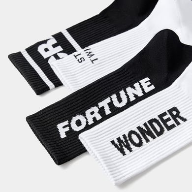 1 Paar einfache, wadenlange Baumwollsocken mit Buchstabenstickerei h5 Bild2