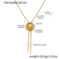 TXP326-Collana in zircone dorato 40+5cm 