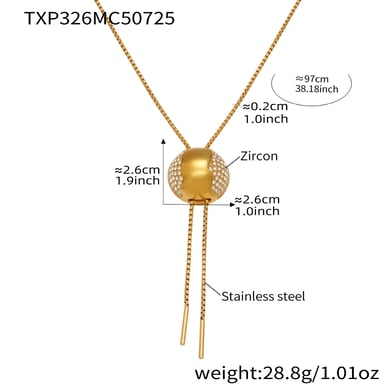 Set di gioielli da donna in acciaio inossidabile semicircolare color oro con zirconi, 1 pezzo h5 