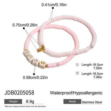 1 stuk zoete letterkralen plastic goudkleurige dames kralen armbanden h5 Afbeelding2