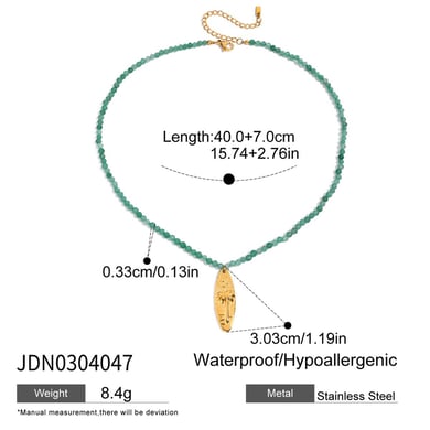 1 Piece Natural Green Turtle Stainless Steel Gold Color Women's Pendant Necklaces h5 Picture2