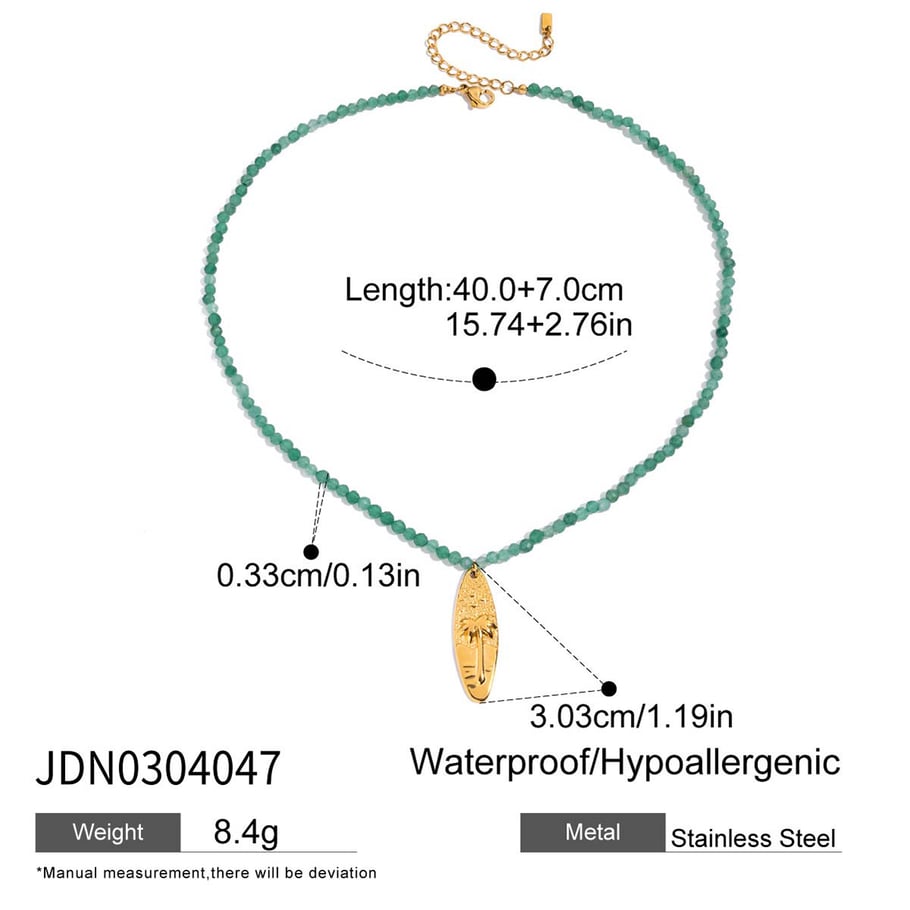 1 Piece Natural Green Turtle Stainless Steel Gold Color Women's Pendant Necklaces Picture2