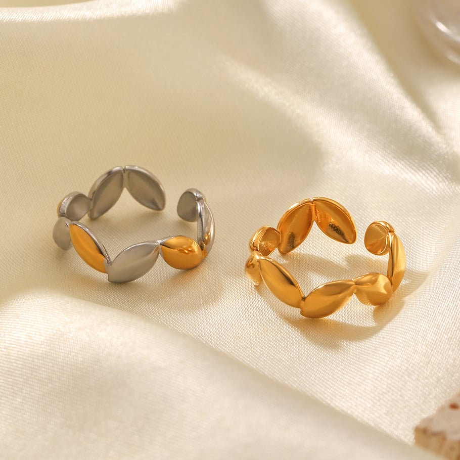 1 Pair Simple Series Daily Solid Color Stainless Steel  Statement Rings Picture3