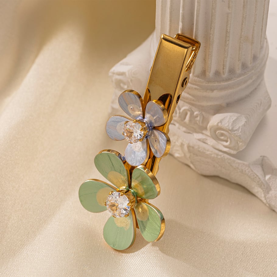1 Piece Retro Flower Stainless Steel Hair Clip Picture5