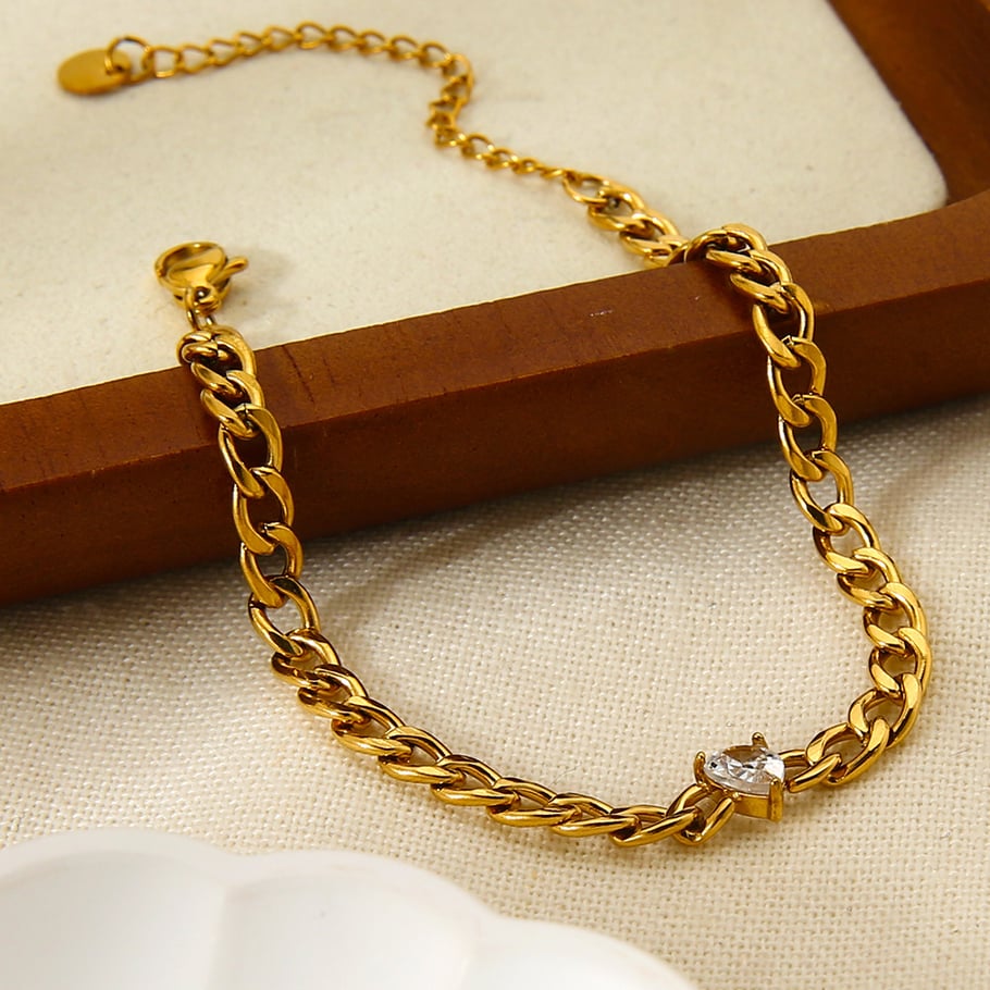 1 Piece Simple Daily Droplet Chain Stainless Steel Chain Bracelets Picture3