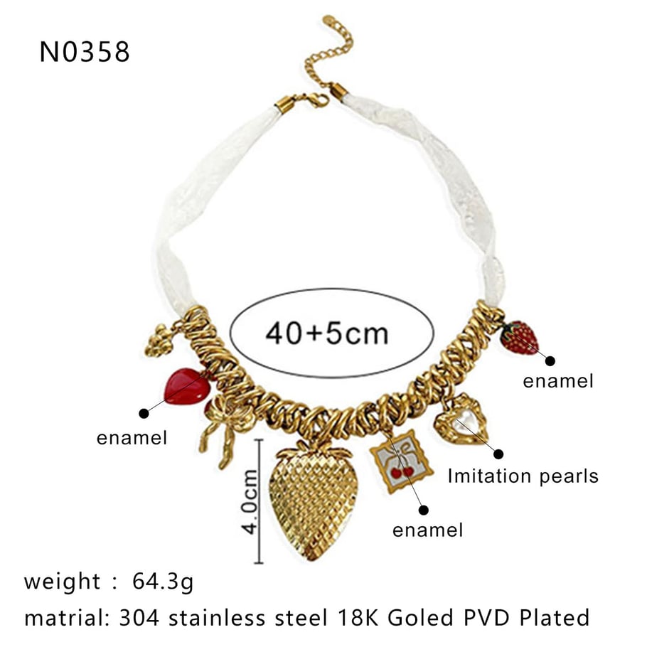 1 Piece Heart Stainless Steel Gold Color Pendant Necklace Picture2
