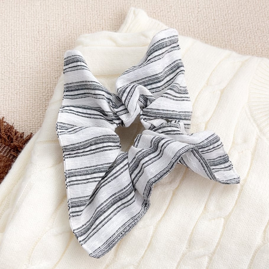1 Piece Casual Strip Blue Canvas Women's Scrunchies 