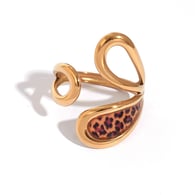 Gold color/One size/1件豹纹戒指2 Immagine2