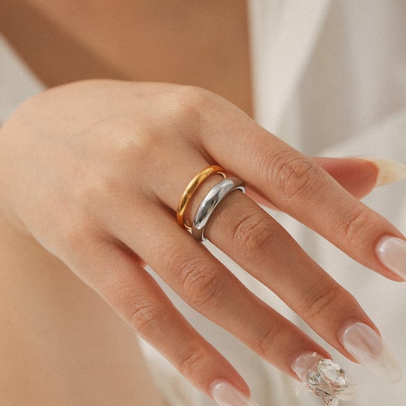 1 Piece Simple  Daily Irregular Shape Stainless Steel Statement Rings