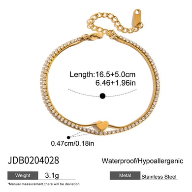 1 Piece Sweet Heart Stainless Steel Gold Color Women's Jewelry Sets h5 Picture2