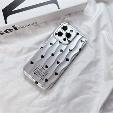 1 custodia per telefono da donna di alta qualità, leggera e di lusso, con cuori e pois h5 