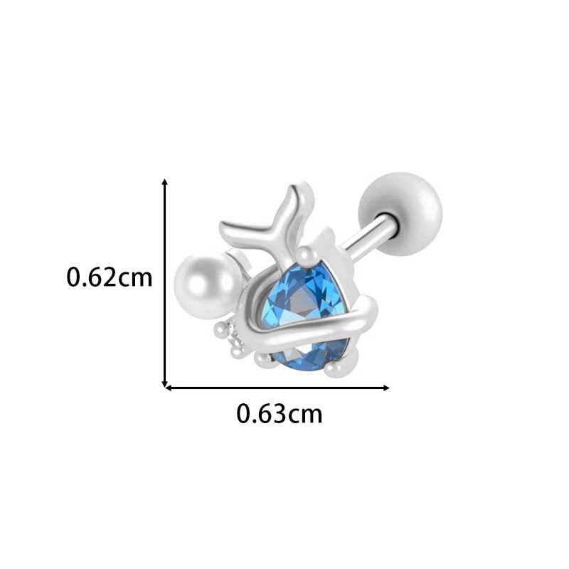 1 Adet Çiçek Bakır Altın Rengi Zirkonyum Piercing Küpe Resim2