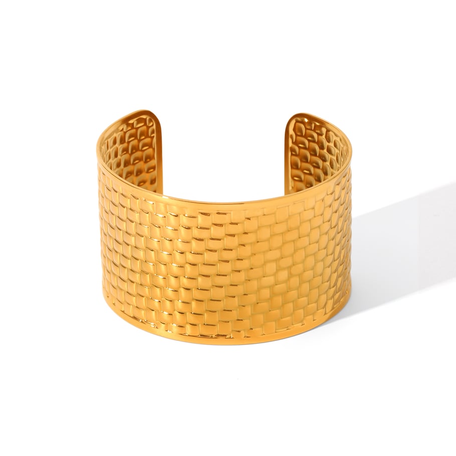 1 Pair Daily Turtle Stainless Steel Gold Color Women's Cuff Bracelets 