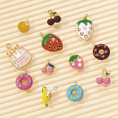 1 colgante de acero inoxidable con diseño de comida romántica para mujer h5 Imagen5