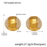 TXF326-Orecchini con zirconi cubici dorati Immagine3