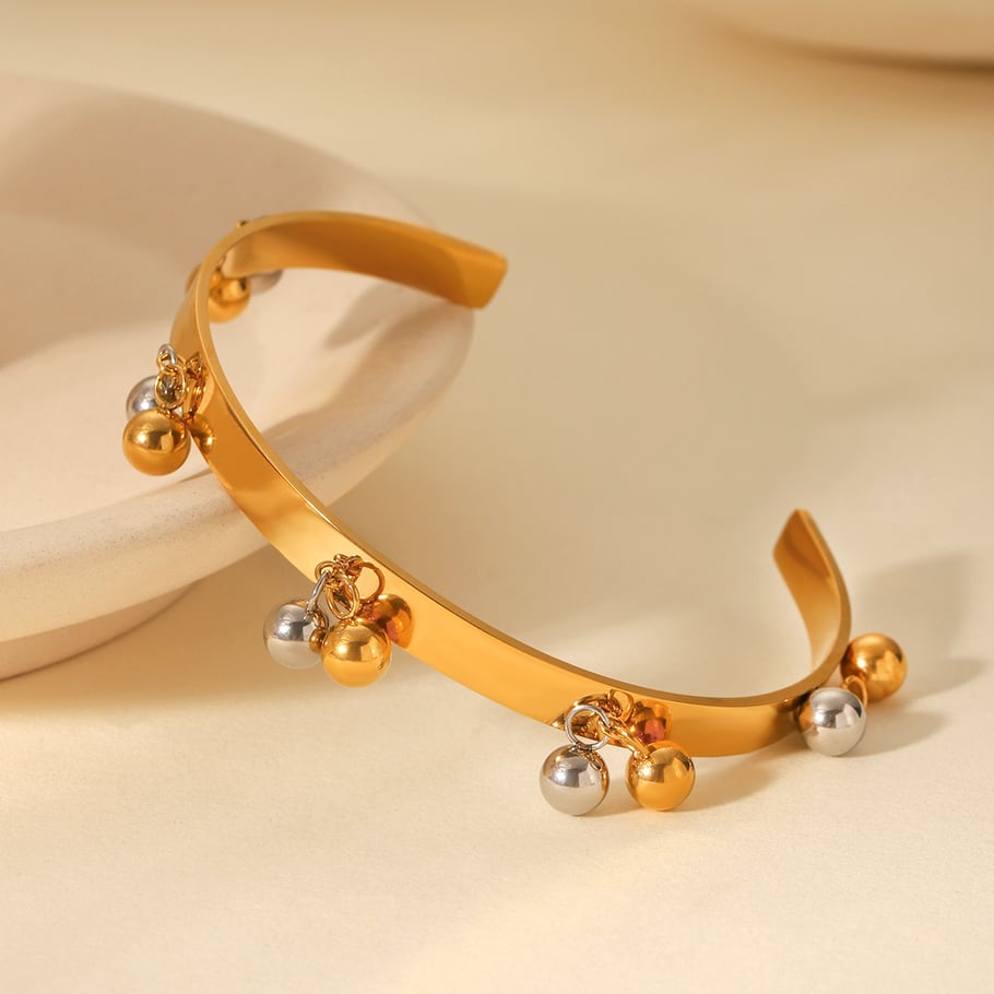1 Stück Simple Series Täglich gemischte Edelstahl-Armreifen für Damen h5Bild3