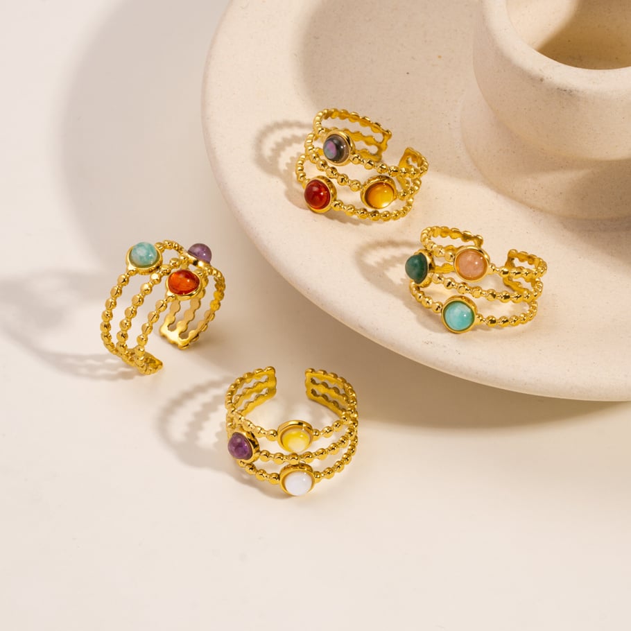 Simple Stainless Steel Women's  Adjustable Rings Picture3