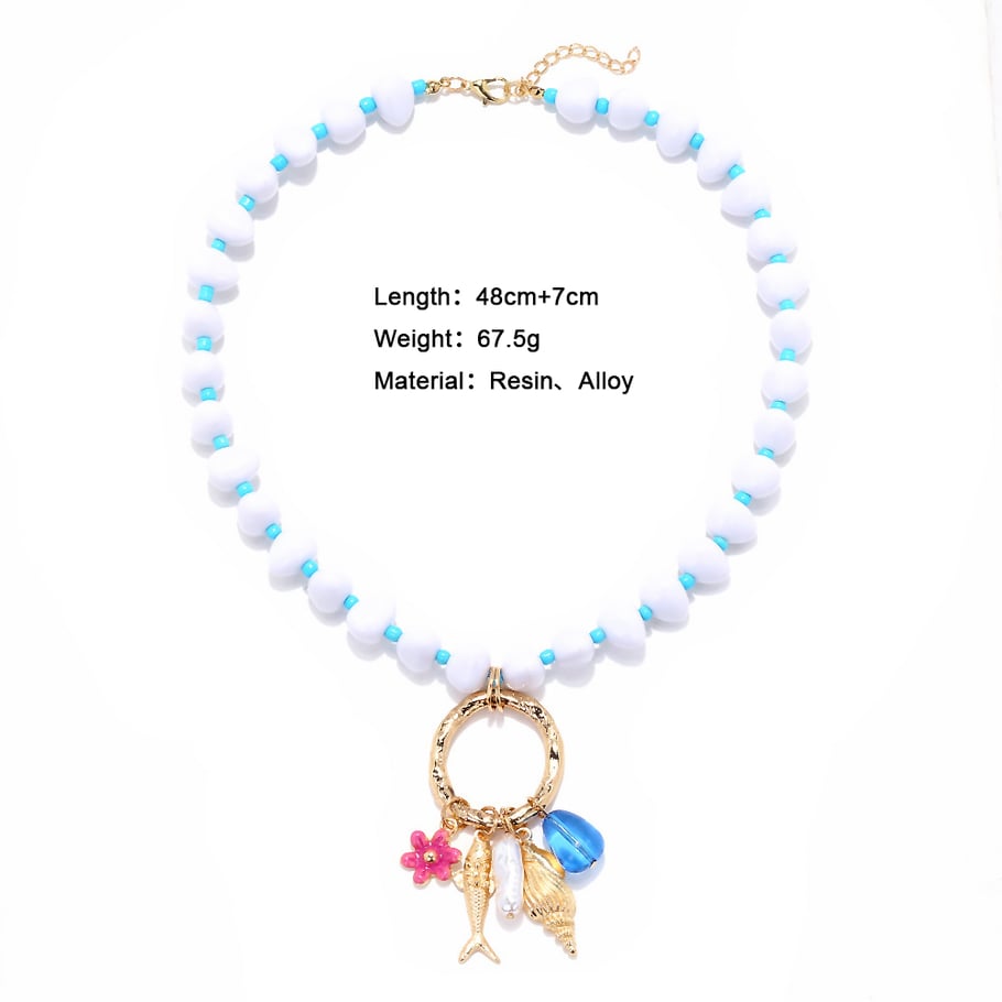 1 stuk legering vis kralen ketting 