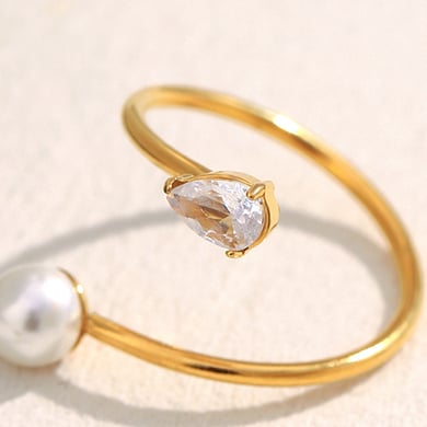 1 Piece Elegant Twist Stainless Steel Gold Color Minimalist Rings h5 Picture8