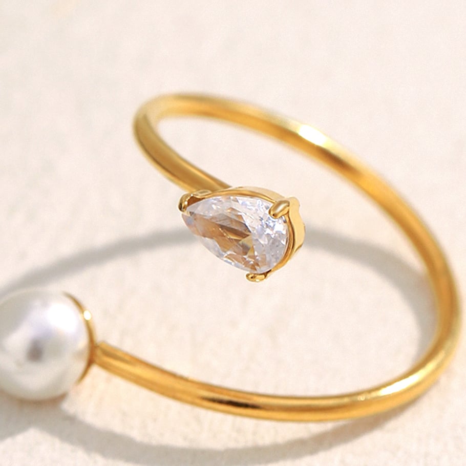 1 Piece Elegant Twist Stainless Steel Gold Color Minimalist Rings Picture8
