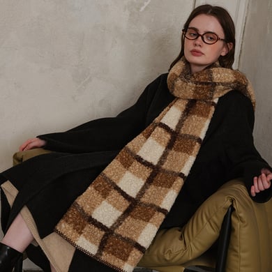 1 stuk casual geruite polyester dames wintersjaals h5 Afbeelding4