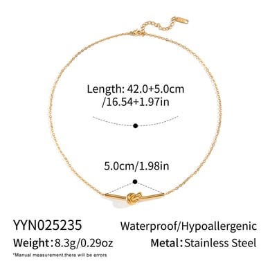 1 pezzo semplice semplice collana da donna in acciaio inossidabile color oro con torsione h5 