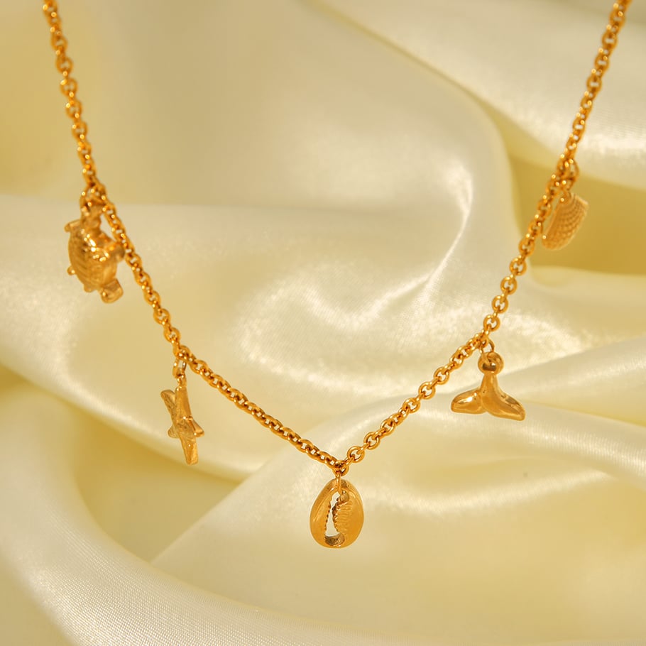 1 Piece Oceanic Turtle Stainless Steel Gold Color Women's Pendant Necklaces Picture7