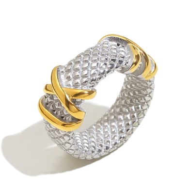 1 Piece Luxurious Series Casual Mixed Color Stainless Steel Statement Rings h5 