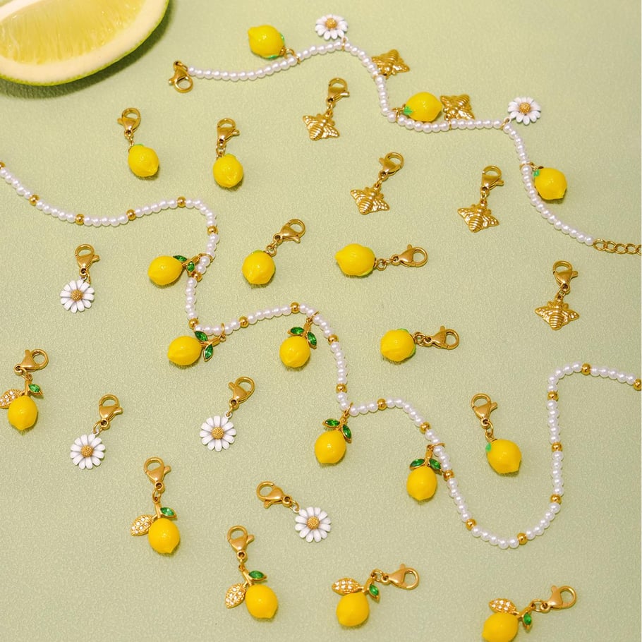 1 Piece Natural Lemon Stainless Steel Gold Color Women's Pendant Necklaces Picture5