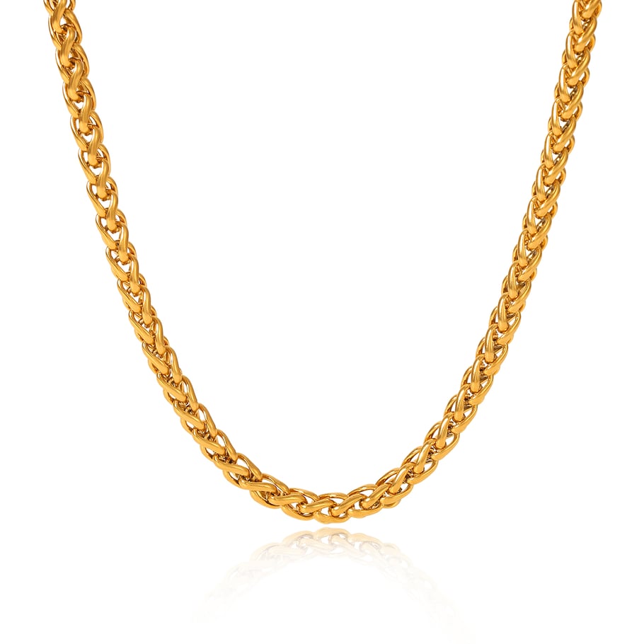 1 Piece Daily Chain Stainless Steel  Gold Color  Women's Chain Necklaces 