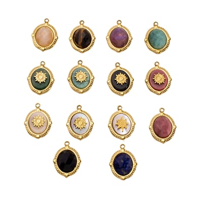 1 Piece DIY Retro Irregular Shape Natural Stone Women's Pendants h5 Picture5