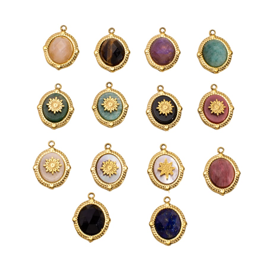 1 Piece DIY Retro Irregular Shape Natural Stone Women's Pendants Picture5