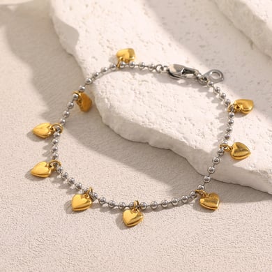 1 Piece Sweet Heart Stainless Steel Gold Color Women's Charm Bracelets h5 Picture7