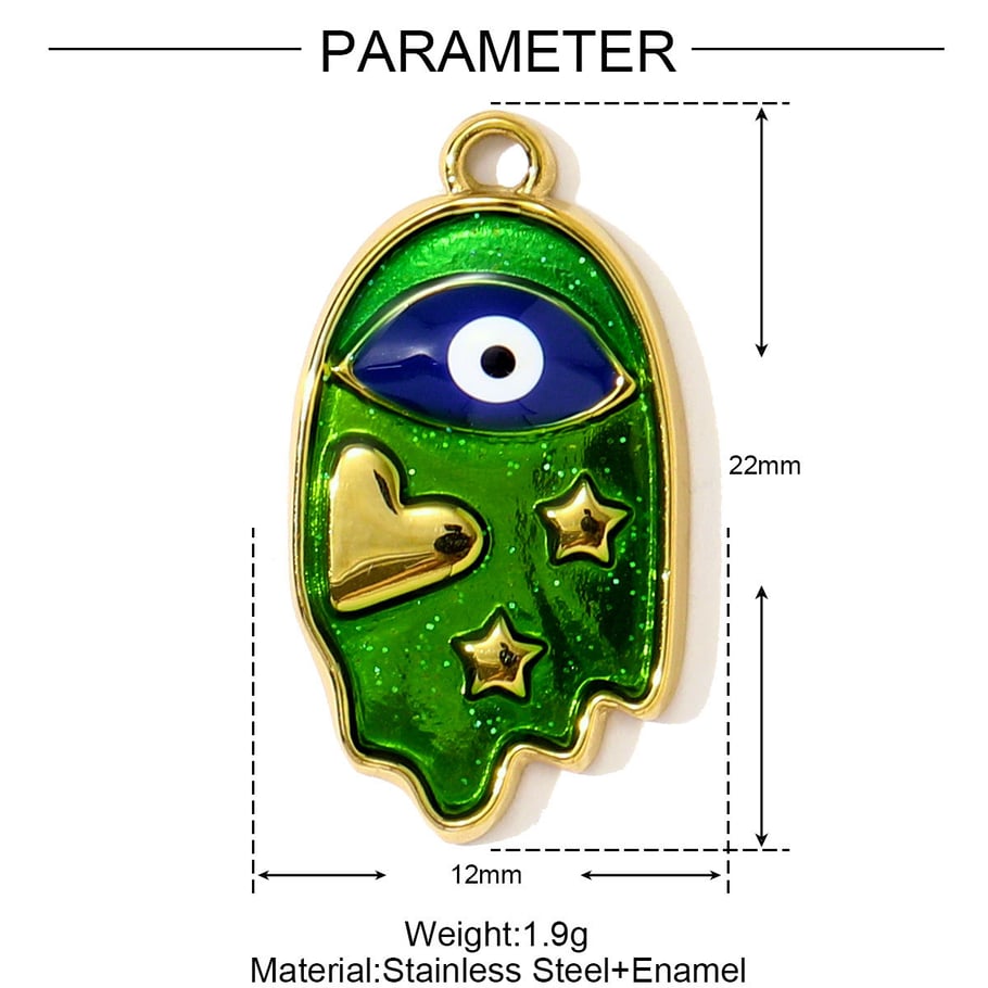 1 colgante lujoso de acero inoxidable con diseño de tarot de ojo del diablo para mujer Imagen2