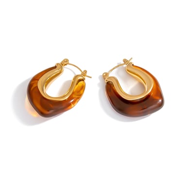 1 Pair Simple Daily Irregular Shape Stainless Steel  Women's Hoop Earrings h5 