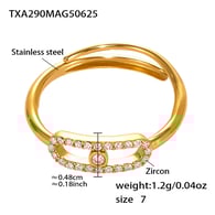 TXA290-Gold 5A Zircon Ring-Size 7 Picture3