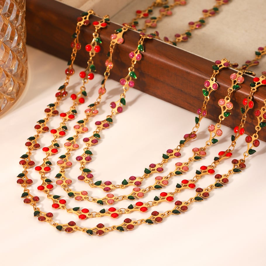 Sweet Plant Stainless Steel  Gold Color  Women's Chain Necklaces Picture4