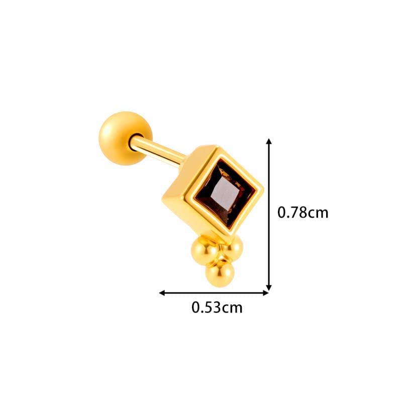 1 Piece Exquisite Butterfly Copper Gold Color Zircon Women's Piercing Earrings Picture2