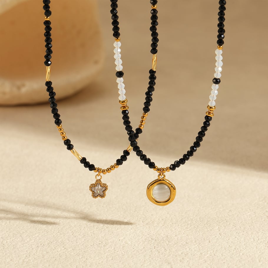 1 Piece Natural Stone Stainless Steel Pendant Necklace Picture2