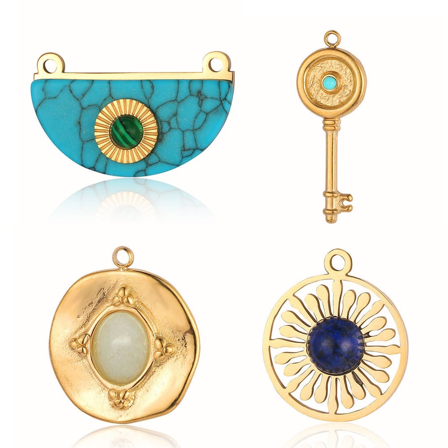 1 Piece Retro Annular Natural Stones Women's Pendants Picture5